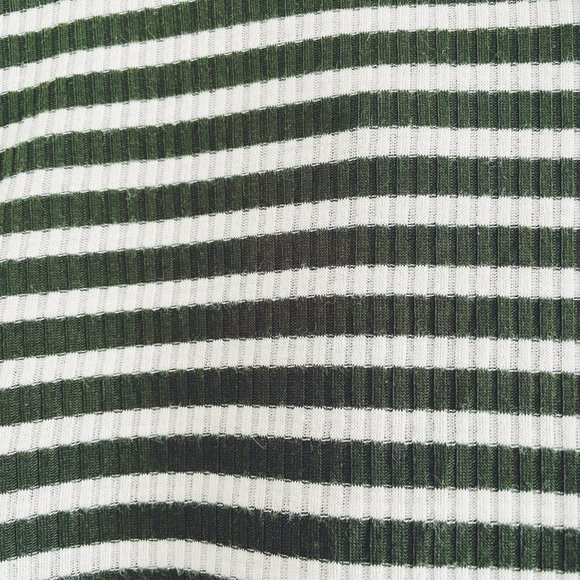 Jackson Rowe Green White Striped Penny Bodysuit, Rib Knit Soft Body Suit Top (M) - Picture 11 of 12
